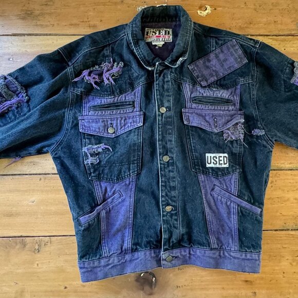 Vintage 1980's "Get Used" By Elie Distressed Jacket RN:71554 Sz. Medium - Picture 4 of 9